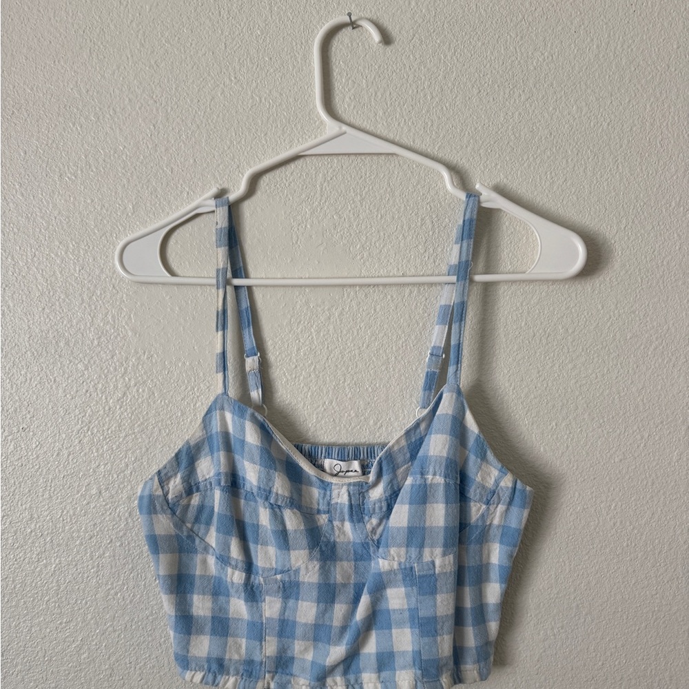 Blue Gingham Women's Top